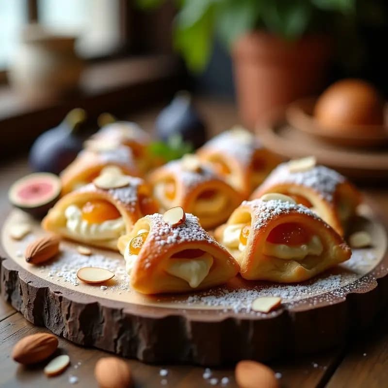 Hojaldres de Queso de Almendras y Mermelada de Higo: Aperitivo Francosirio Sin Gluten