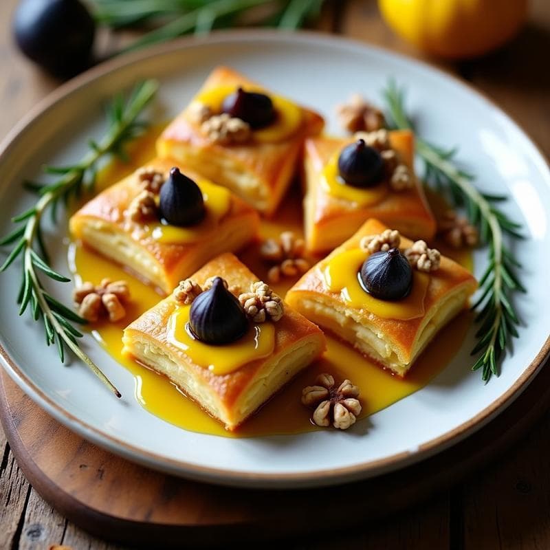 Hojaldres de Queso de Cúrcuma y Higos Negros: Aperitivo Francés Antiinflamatorio