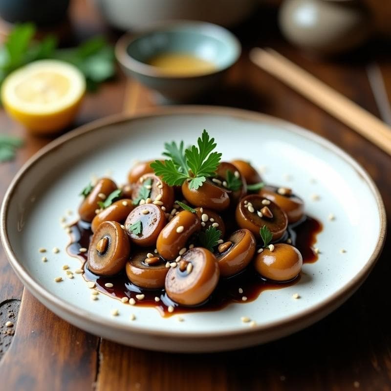 Hongos Shimeji Salteados con Ajo Negro y Perejil: Receta Japonesa en 10 Minutos
