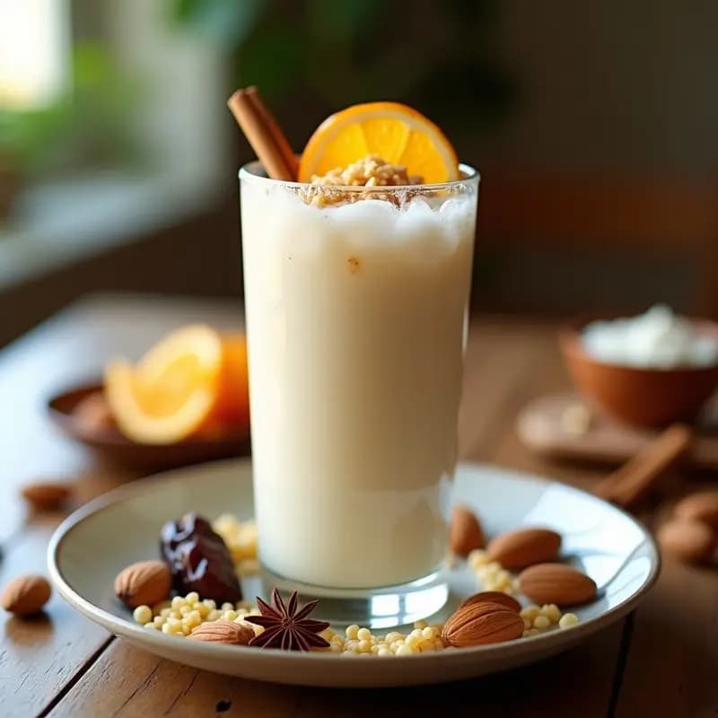 Horchata de Arroz y Almendra: Bebida Mexicana Fría Sin Lactosa y Sin Azúcar