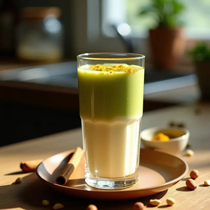 Bebida de Horchata con Matcha y Leche de Cúrcuma: Refresco Méxicano Antioxidante
