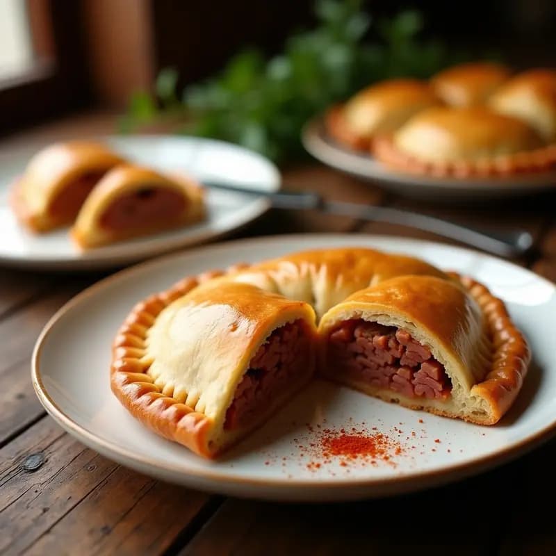 Hornazo Salmantino: Empanada de Lomo, Jamón y Chorizo en Masa de Pan