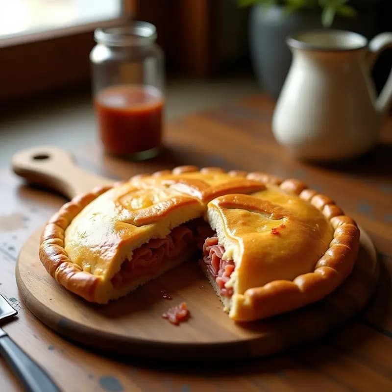 Hornazo Salmantino con Embutidos Ibéricos: Empanada Tradicional para Llevar