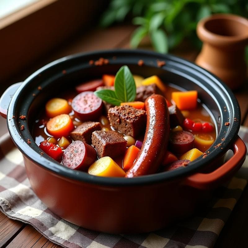 Horno de Barro Casero con Carnes Ahumadas: Receta Argentina Tradicional en Olla Lenta