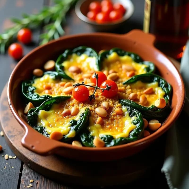 Hortas a la Florentina con Azafrán: Receta Italiana de Verduras y Queso