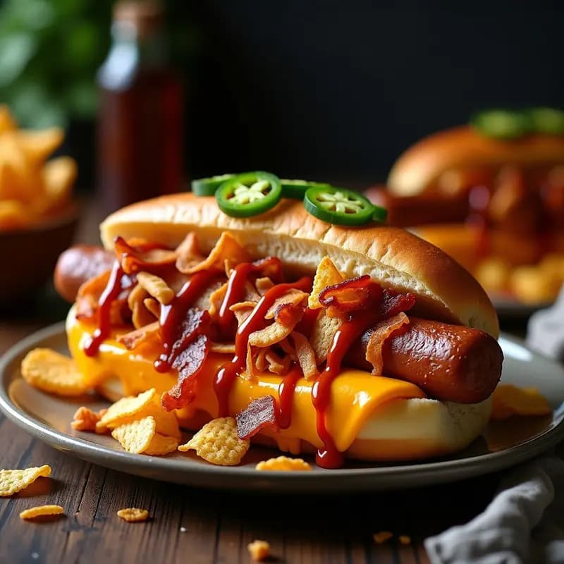 Hot Dog de 1 Kg con Todos los Toppings: Receta para Récord en Casa