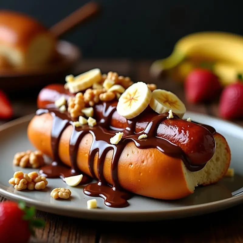 Hot Dog de Chocolate con Salchicha de Vainilla y Toppings de Frutas: El Postre Disfracado de Comida