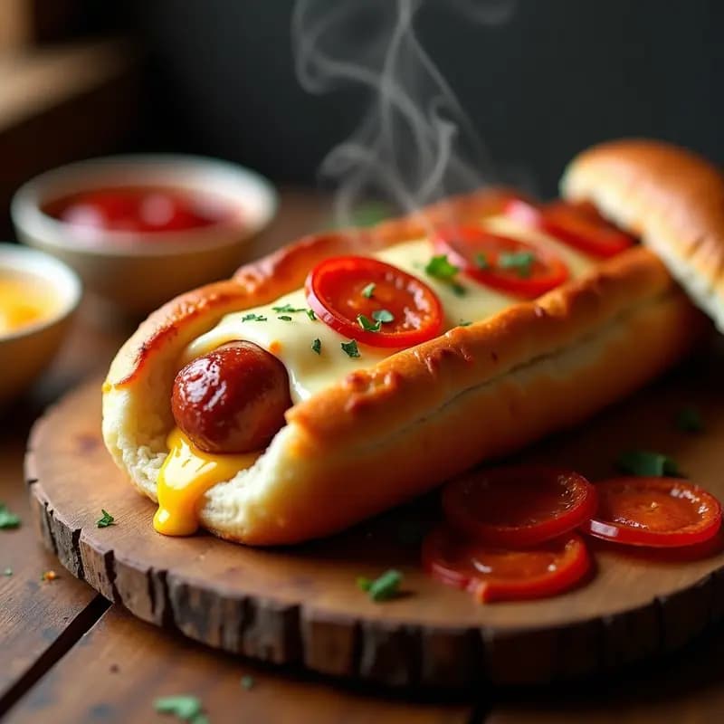 Hot Dog con Pan de Pizza y Toppings de Queso y Pepperoni: Cheat-Meal Italiano-Americano