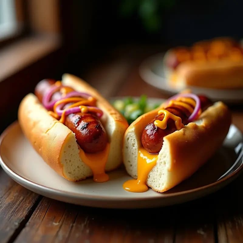 Hot Dog con Salchicha de Cerdo y Queso Cheddar Fundido entre Dos Panes: Doble Dosis de Caribe