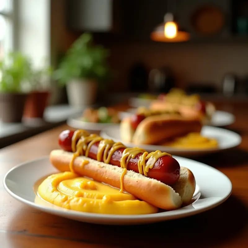 Hot Dog de Salchicha Vienna con Puré de Papas y Queso Cheddar: Comfort Food en su Máxima Expresión