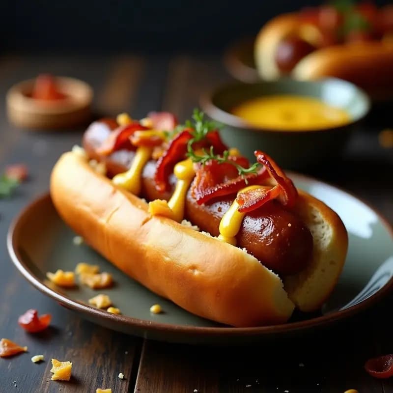 Hot Dogs de Salchicha Bratwurst con Sauerkraut y Salsa de Mostaza y Miel: Comida Alemana en Casa