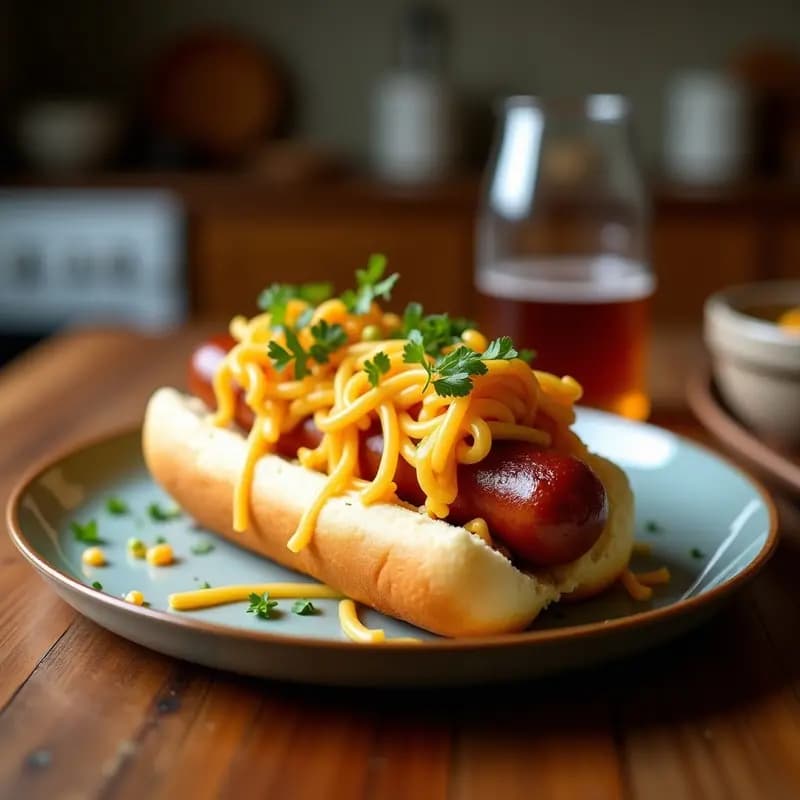 Hot Dogs con Pan de Brioche, Salchicha Bratwurst y Toppings de Mac & Cheese: Comida Basura Alemán-Americana