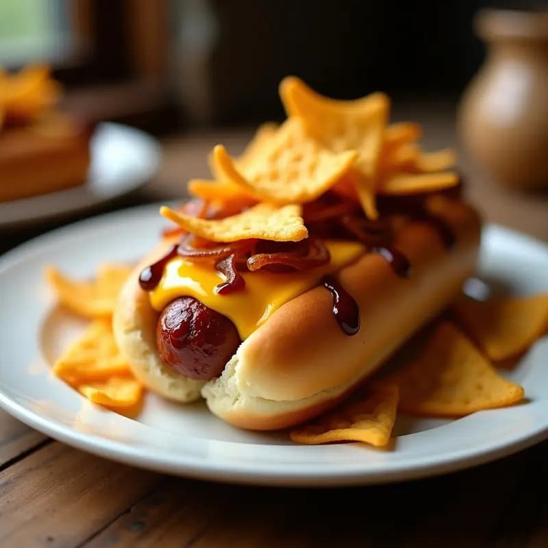 Hot Dogs con Pan de Brioche, Salchicha Frankfurt y Toppings de Nachos: Receta para Amantes de lo Excesivo