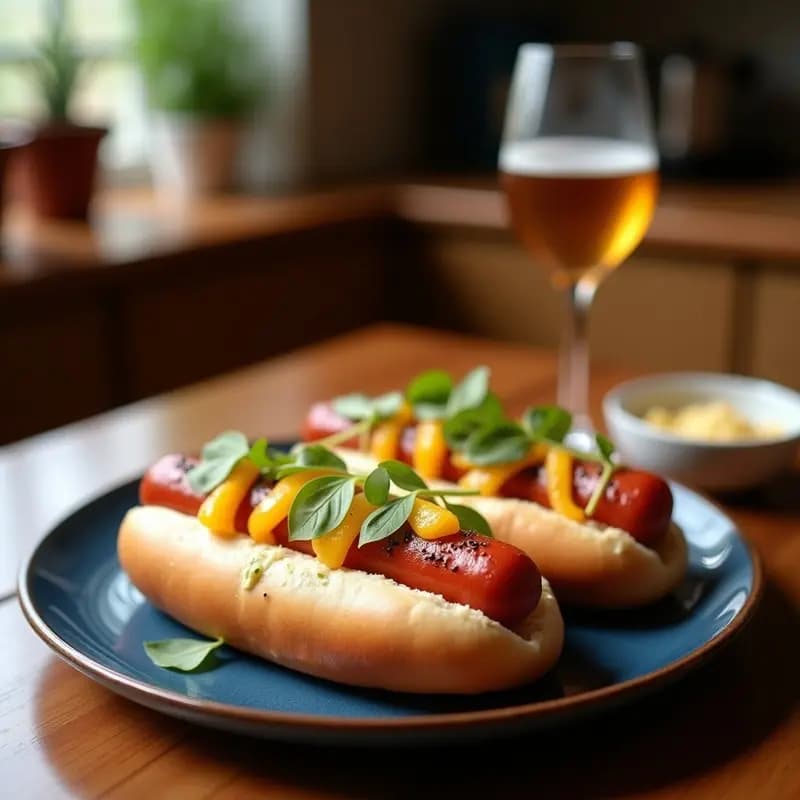 Hot Dogs con Chucrut, Queso Azul y Mermelada de Arándanos: Combinación Atrevida