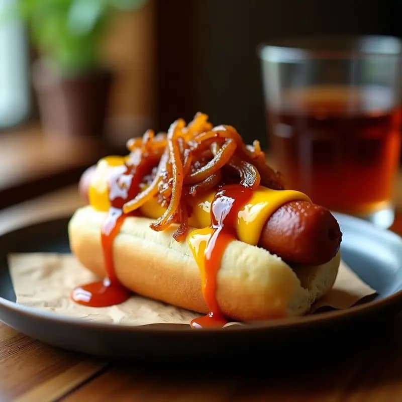Hot Dogs con Queso Derretido y Cebolla Caramelizada: El Snack de Medianoche Ideal