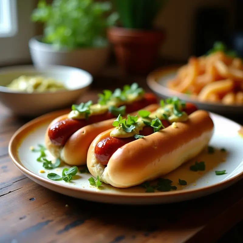 Hot Dogs Veganos con Chorizo de Sincelejo y Chimichurri: Receta Colombiana en Airfryer