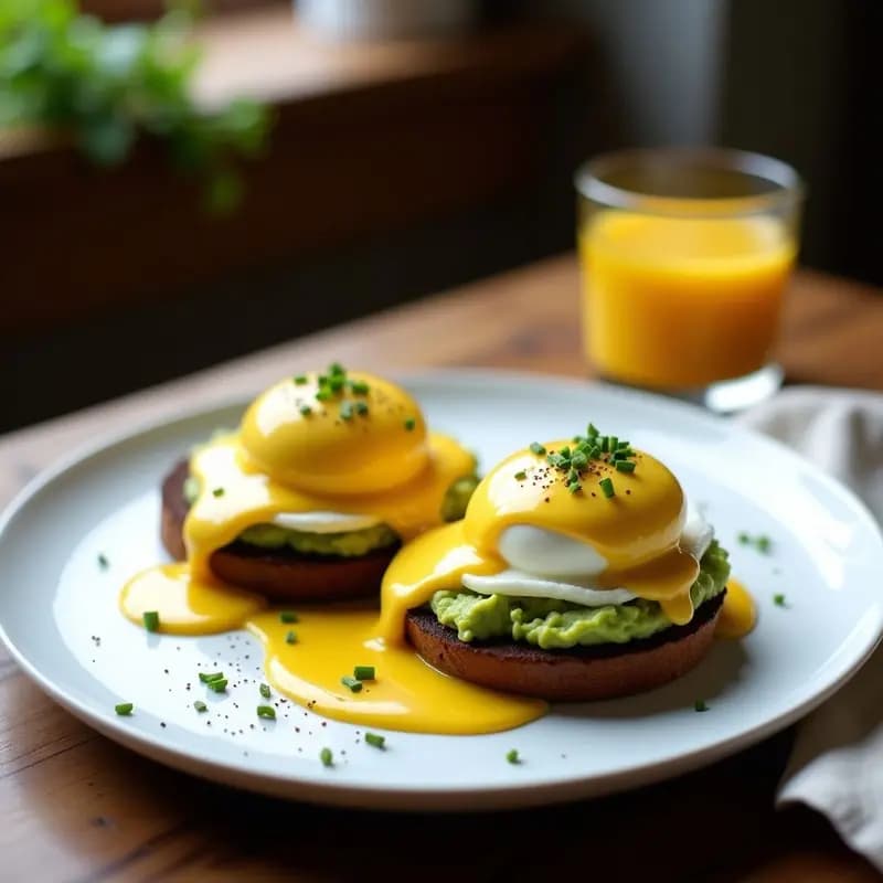 Huevos Benedict con Aguacate y Pan de Centeno: Desayuno Inglés con Toque Moderno
