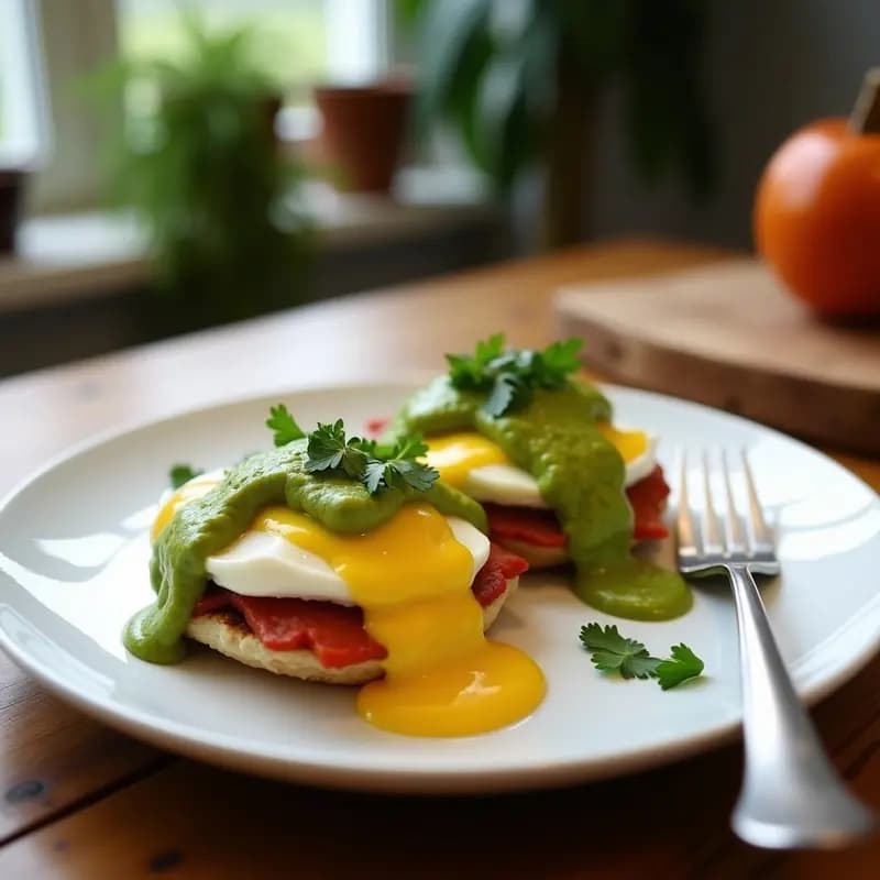 Huevos Benedictinos con Aguacate y Salsa Holandaise Vegana: Desayuno Inglés Gourmet en 20 Minutos