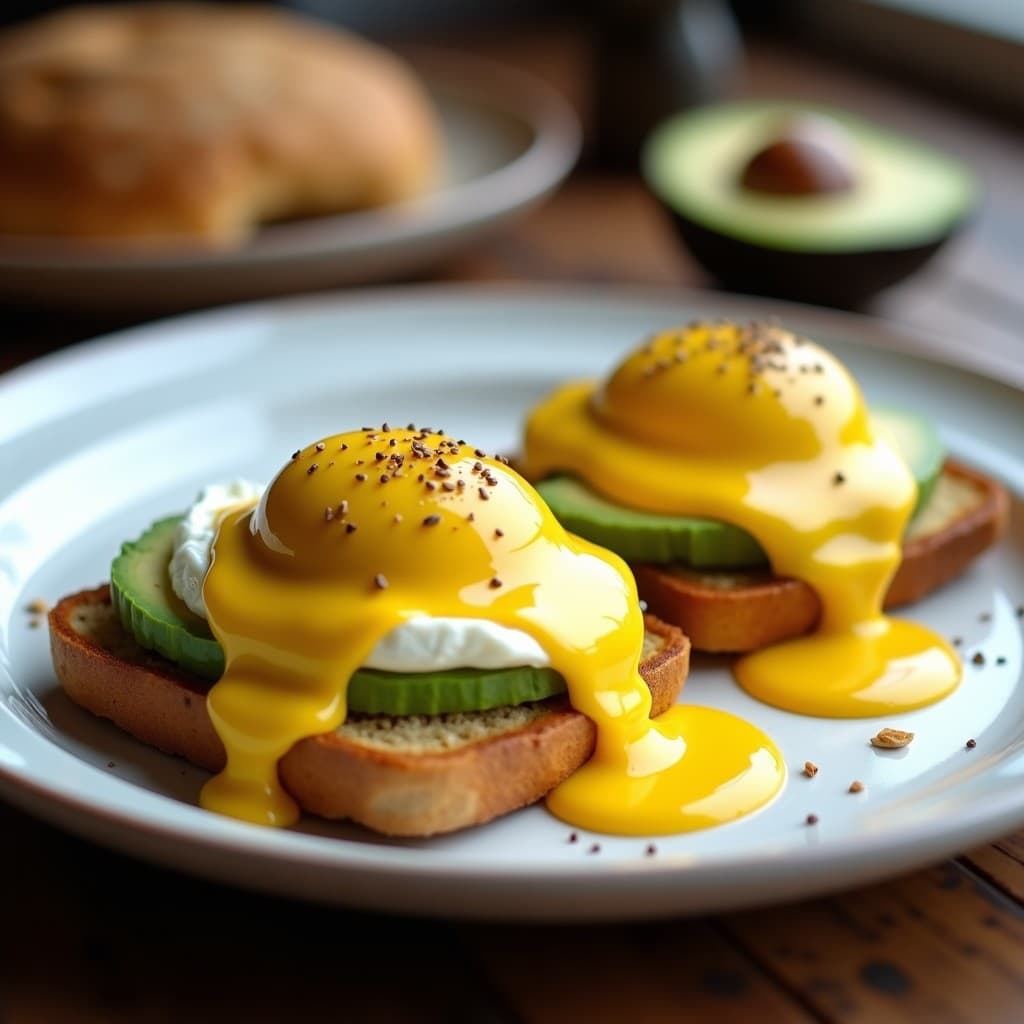 Huevos Benedictinos con Aguacate y Pan de Almendra: Desayuno Keto Sin Gluten