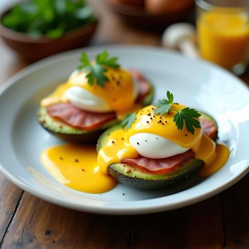 Huevos Benedictinos con Aguacate y Salsa Holandesa de Cúrcuma: Desayuno Keto en 15 Minutos
