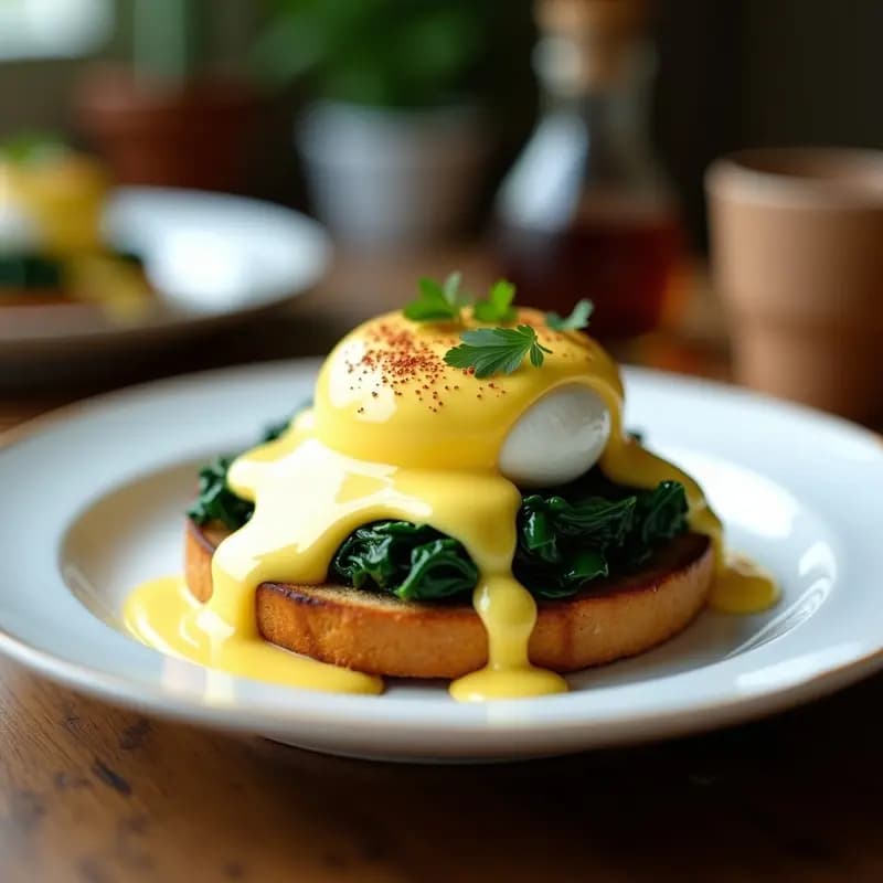 Huevos Benedictinos con Espinacas: Desayuno Inglés Gourmet y Alta en Proteína