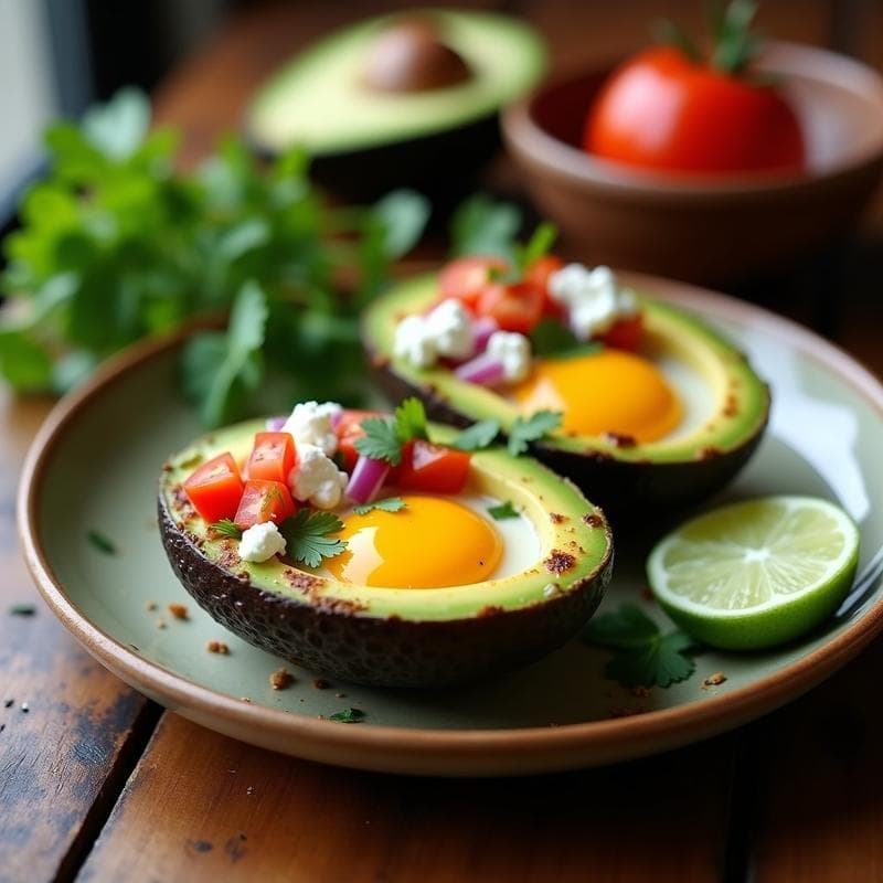 Huevos en Cesta de Aguacate al Horno: Desayuno Keto con Toque Mexicano en 15 Minutos