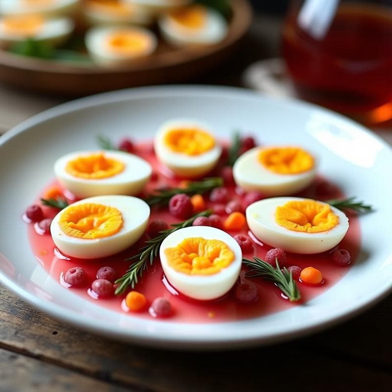 Huevos de Codorniz Escabechados en Vinagre de Frambuesa: Receta Gourmet en Thermomix