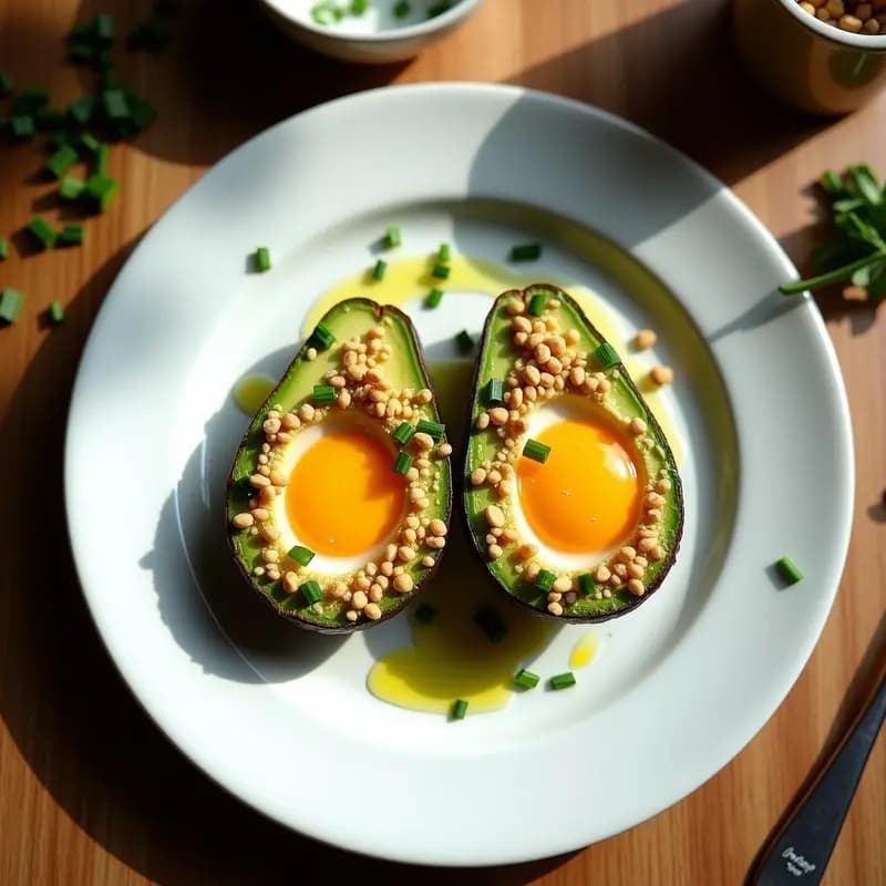 Huevos de Codorniz en Nido de Aguacate: Desayuno Keto con Toque Crunchy