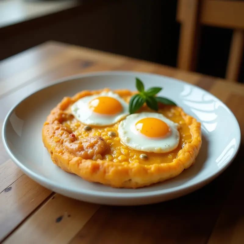 Huevos Dragón en Nido de Patata: Desayuno Fantasía con Yema Líquida y Especias Ahumadas