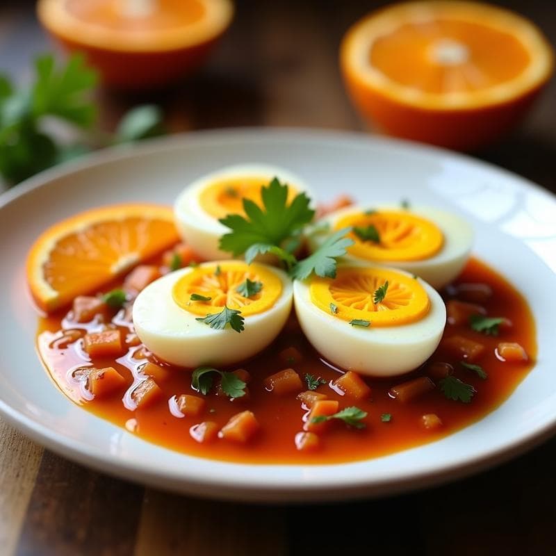Huevos Escabechados en Salsa de Achiote y Naranja: Receta Yucateca en Thermomix
