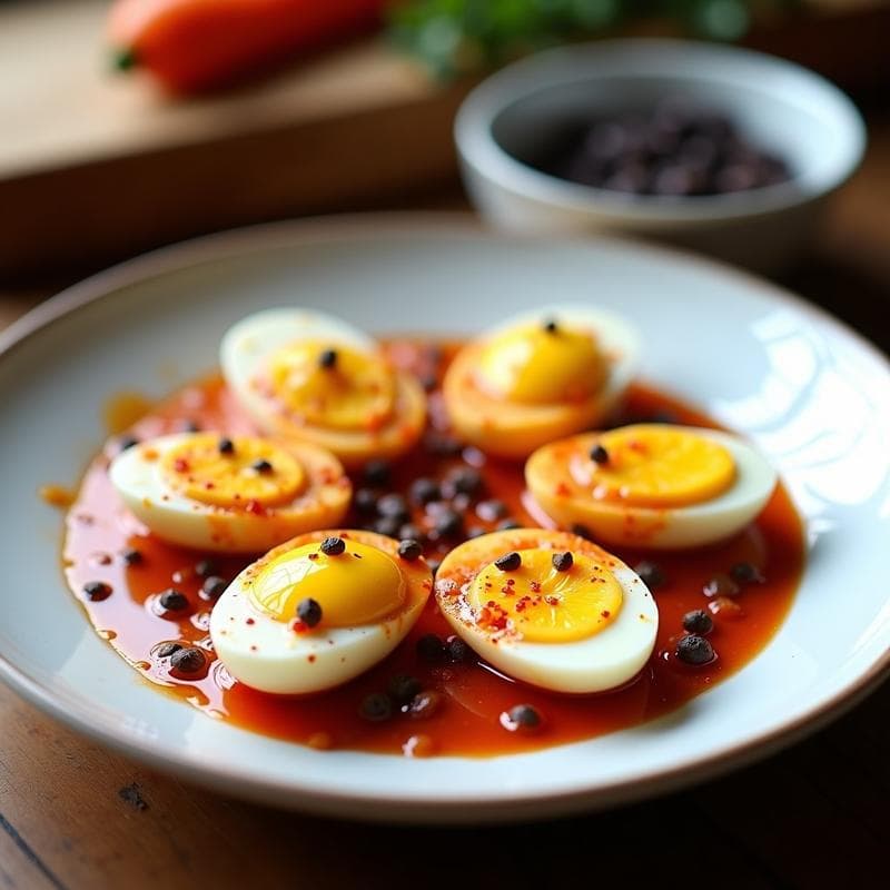 Huevos Escabechados con Ajo Negro y Pimentón: Receta Española en Thermomix