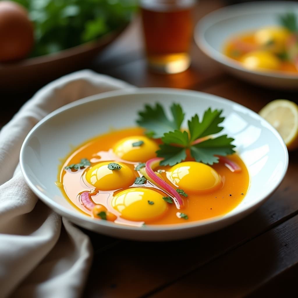 Huevos Escabechados en Salsa de Cúrcuma y Jengibre: Receta Peruana en Olla GM con Toque Antiinflamatorio
