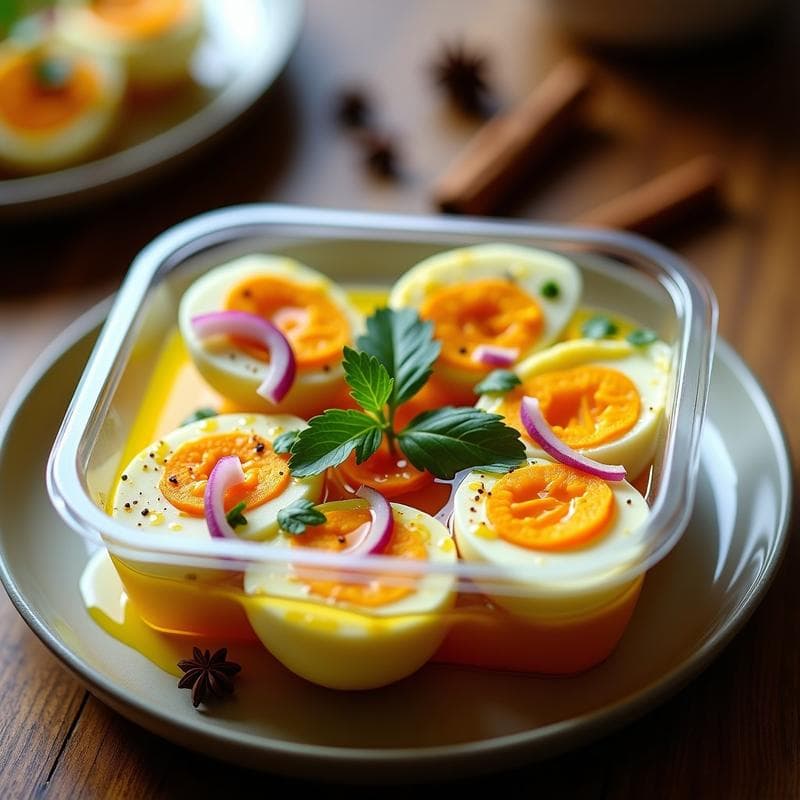 Huevos Escabechados con Vinagreta de Cúrcuma y Miel: Receta Marroquí para Tupper
