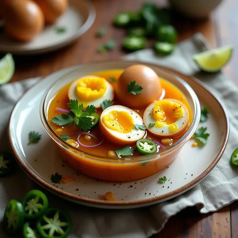 Huevos Escabechados con Jalapeños y Cebolla Morada: Receta Mexicana para Tupper Alta en Proteína