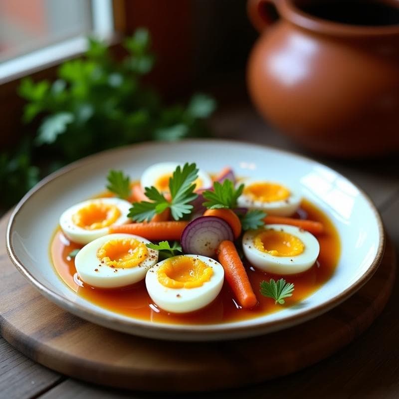 Huevos Escabechados con Pimentón de la Vera: Receta Tradicional en Olla Lenta