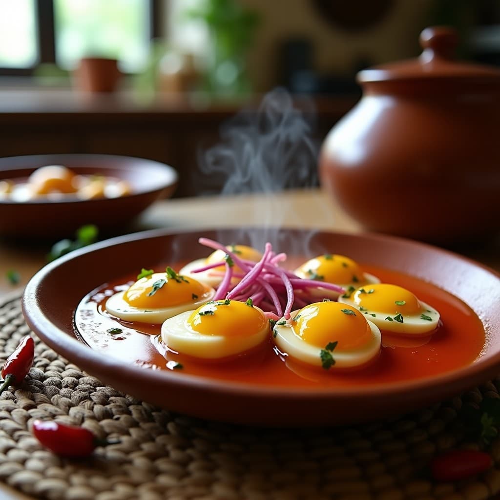 Huevos Escabechados en Salsa de Tamarindo y Chile de Árbol: Receta Mexicana en Olla Rápida