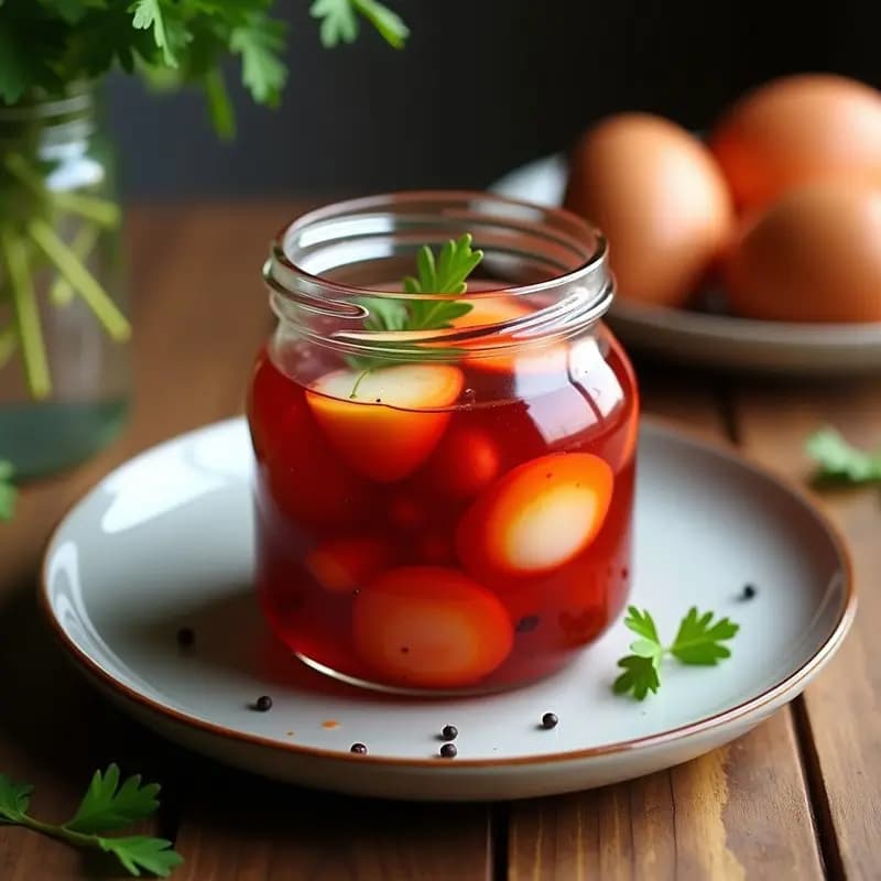 Huevos Escabechados con Vinagre de Arándanos y Especias: Aperitivo Peruano en Thermomix