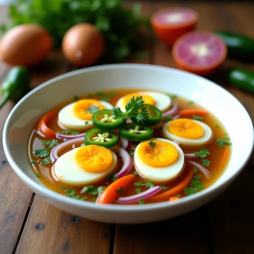 Huevos Escabeche con Jalapeños y Cilantro: Receta Mexicana en Olla de Aire