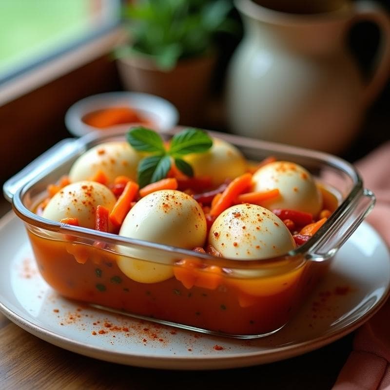 Huevos Escabeche con Pimentón de la Vera: Receta Española en Thermomix para Tupper