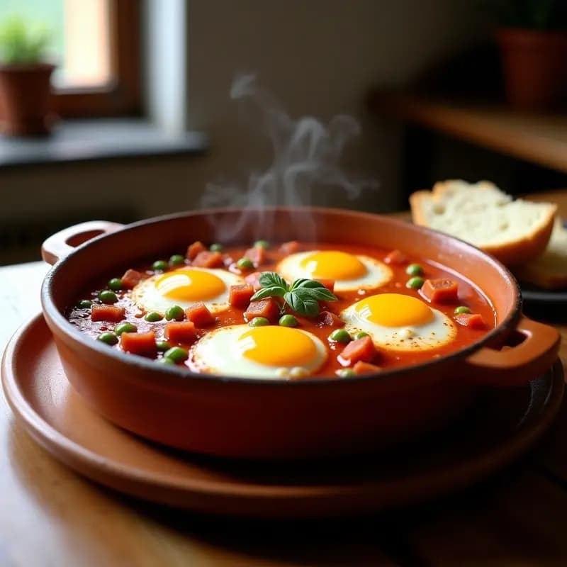 Huevos a la flamenca en cazuela: Receta tradicional andaluza alta en proteína