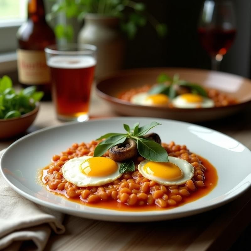 Huevos a la Flamenca con Espinacas y Champiñones Portobello: Receta Sin Lactosa en Sartén