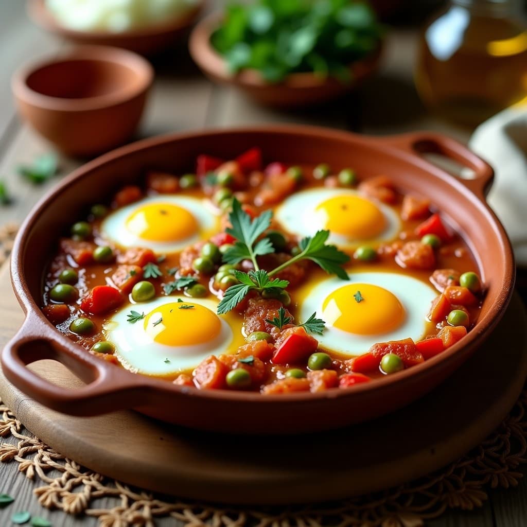 Huevos a la Flamenca con Pimientos Asados: Receta Tradicional Andaluza en Thermomix