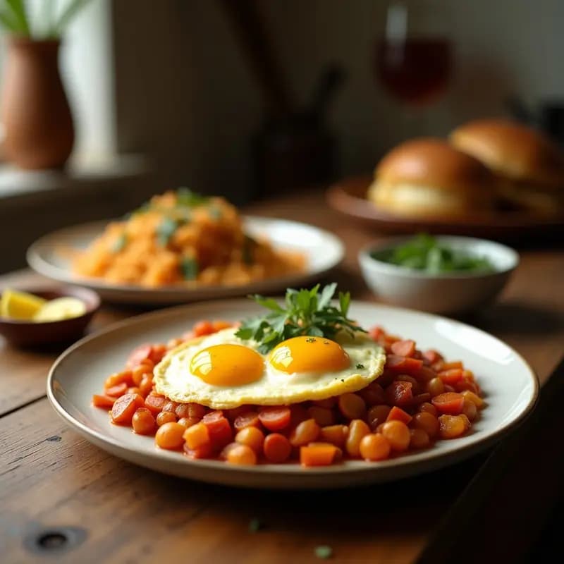 Huevos a la Flamenca con Pollo y Piñones: Receta Andaluza en Olla Express