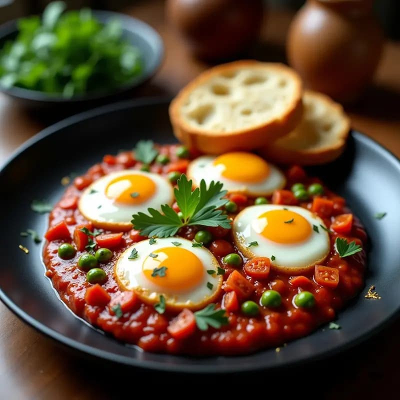 Huevos a la Flamenca con Trufa Negra y virutas de Oro: Receta Española de Lujo en Airfryer