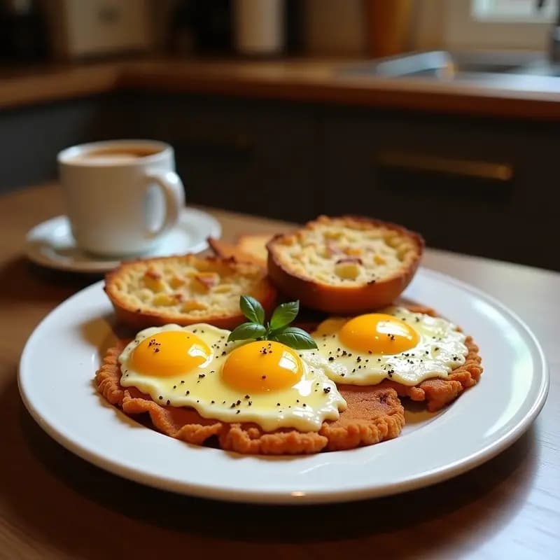 Huevos Fritos con Trufa Negra, Foie Gras y Pan de Brioche Tostado: Desayuno de Rey para Días Especiales