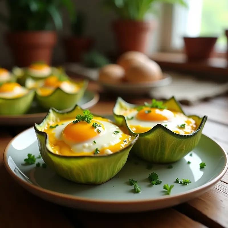 Huevos en Nido de Espaguetis de Calabacín con Queso Fundido: Desayuno Keto en Airfryer