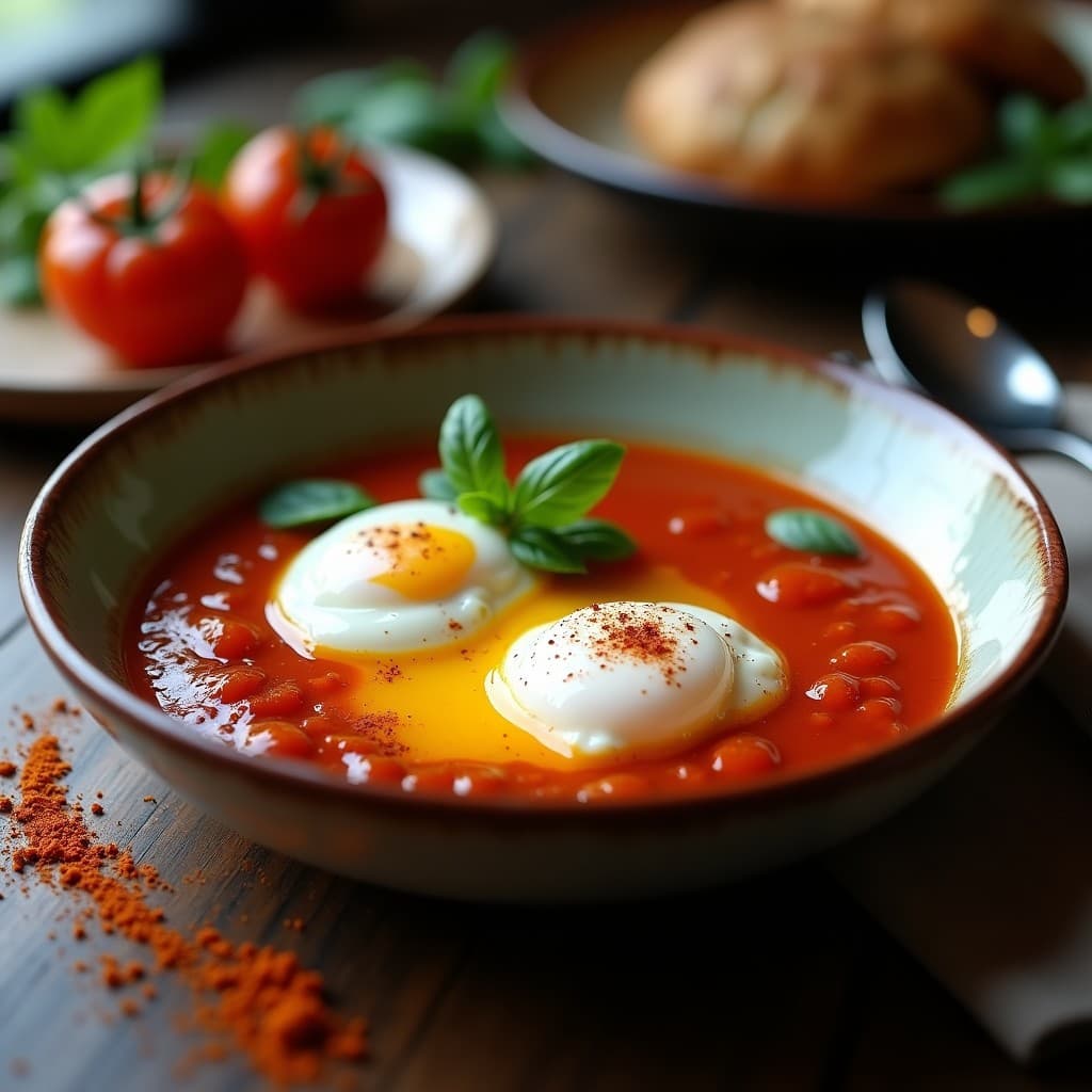 Huevos pochados en Salsa de Tomate y Pimentón Ahumado: Receta Española Keto en 10 Minutos