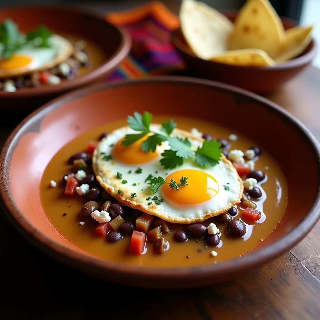Huevos Rancheros con Salsa de Cacahuete y Chile: Desayuno Mexicano Alta en Proteína en Olla Lenta