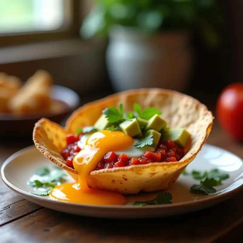 Huevos Rancheros en Taza de Tortilla: Desayuno Mexicano en Microondas en 5 Minutos