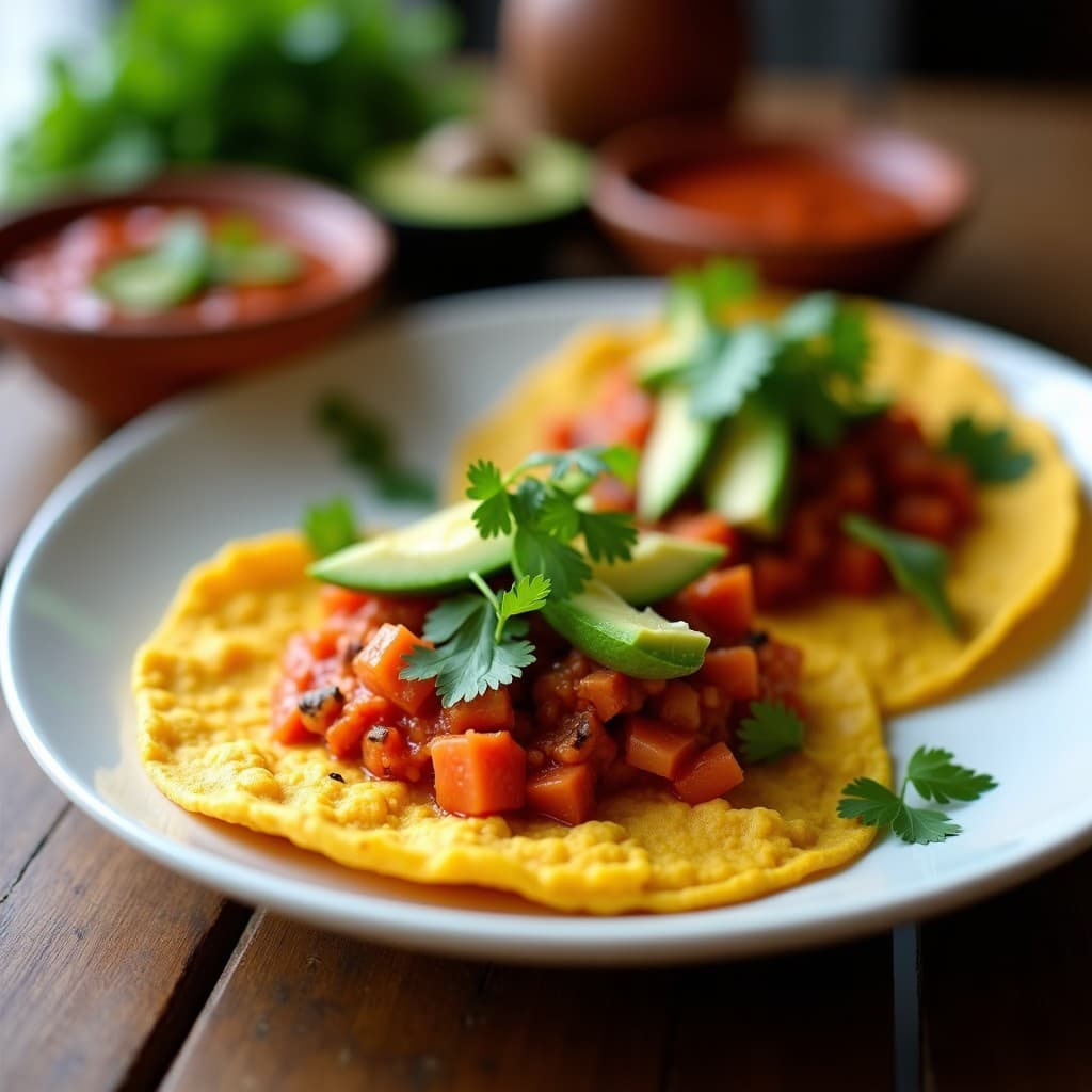 Huevos Rancheros con Tortillas de Lentejas Rojas: Desayuno Mexicano Vegano en 20 Minutos